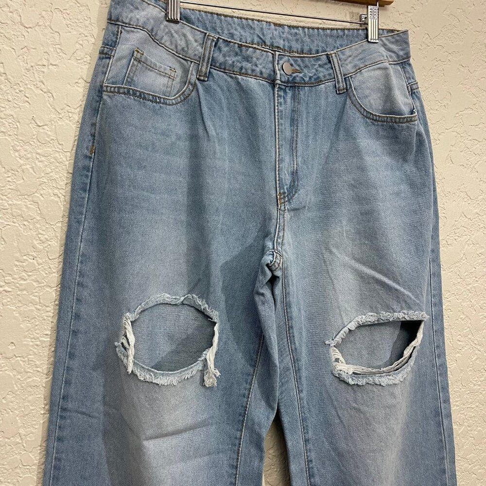 Ripped Baggy Jeans XL/12 - Picture 5 of 10